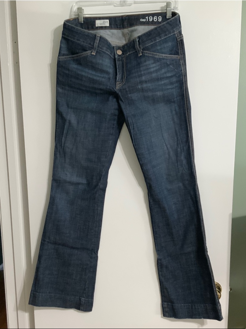 GAP Dark Blue Flare Jeans buttoned patch pockets